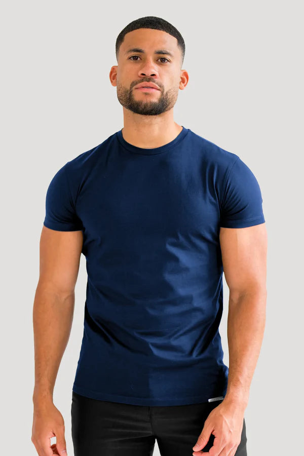 THE MERCERISED T-SHIRT - NAVY BLUE